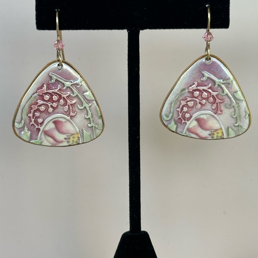 Elegant Pink and Gold Earrings